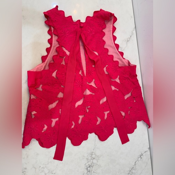 By Anthropologie Sleeveless Cutwork Top- XS- Pink! - Picture 6 of 6
